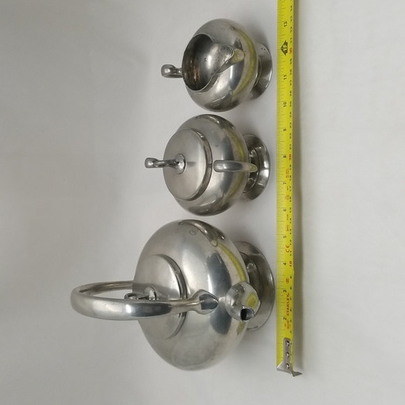 Art Deco Insico Pewter Tea Set - Picture 9 of 16